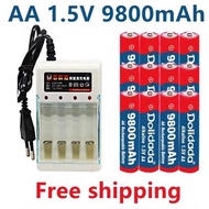 New Tag AA battery 9800 mah rechargeable battery AA 1.5 V Rechargeable New Alcalinas drummey + Free shopping