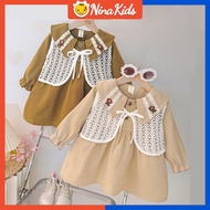 Baby Girls' Dress Lace Vest False Two Piece Dress 1-4 years