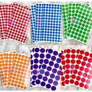 Dot label stickers size 10, 15, 20 mm
