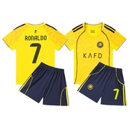 25/26 High Quality Ronaldo 7 Jersey Set Kids Children CR7 Football Jersey Tops+Shorts Suit