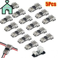 OTUINSG 1/5Pcs Pluggable Wire Connector, 2 Pin T Type Electrical Cable Crimp, Durable Low Voltage Qu