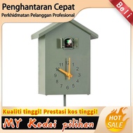 Bird House Clock, Accurate With Clock Pendulum Cuckoo Wall Clock, Creative House Shape Plastic Silen