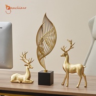 [Gamchiano] 2 Pieces Elk Deer Statues Animal Sculptures Photo Props Ornaments Creative Elk Figurines