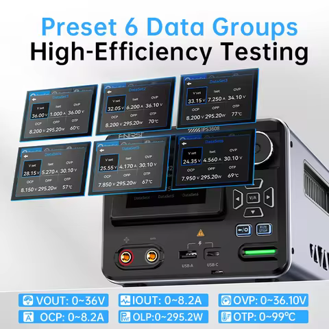 FNIRSI IPS3608 DC Power Supply 36V 8A 285W Adjustable Lab Bench Power Supply Voltage and Current Reg