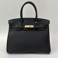 Hermes Birkin 30黑色玫瑰金扣 togo
