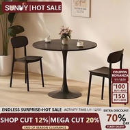 SUNNY Round Table Simple Tulip Table Coffee Table Dining Table Home Balcony Leisure Table 80*80*74cm