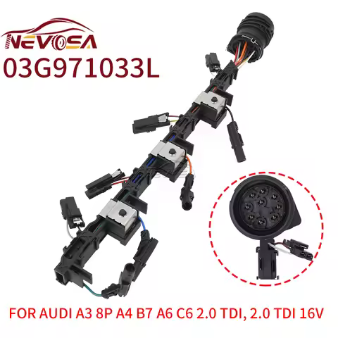 NEVOSA For Audi 2003-2012 A3 8P1 8PA For 2005-2006 Audi A4 B7 A6 C6 Injector Wiring Loom Harness 2.0