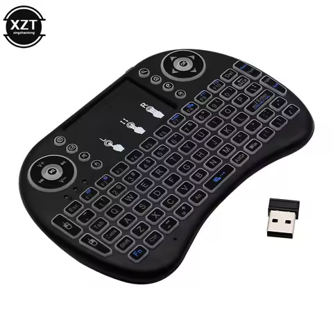 Backlit English Russian French Spanish Portuguese 2.4G Air Mouse Remote Touchpad for Android TV Box 