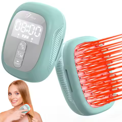 Red Light Hair Growth Comb for Men Women, 40x660nm LEDs + 8x650nm Low-Level Light, Scalp Massage Bru
