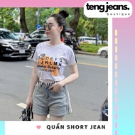 Women's plaid jean shorts CS17, Shorts women's soft denim to wear for summer days to go to school an