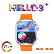 【Local shipment】hello3+ HELLO WATCH 3 PLUS 450mAH Smart Watch Series 8 Ultra AMOLED NFC Compass Smar