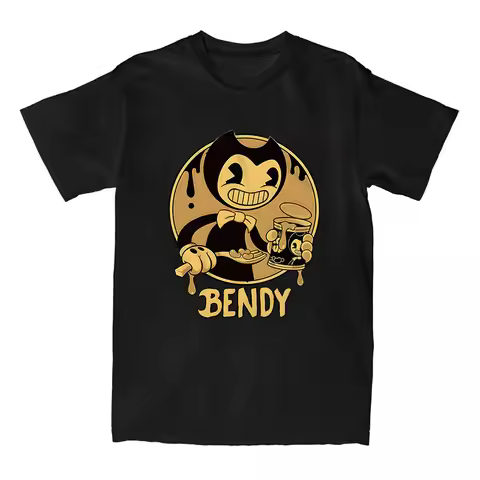 Female Tees Game Bendy and The Ink Machine Printing Tshirts Casual Loose O-neck Women/Men T-shirt St