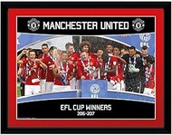 GB eye LTD, Manchester United, EFL Cup Winners 16/17, Framed Print 30x40cm, Wood, Multi-Colour,