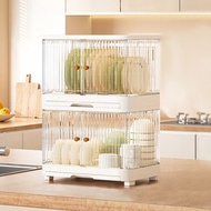 Yeya也雅 流光輕奢風雙開門雙層碗盤瀝水收納箱