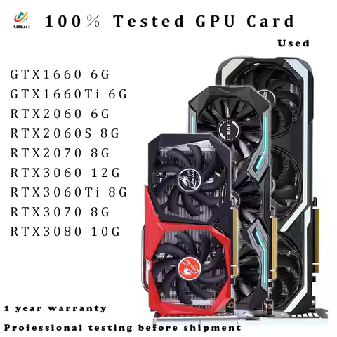 100％ tested GTX1660 6G Graphics Cards GDDR5 256 Bit GPU Video Card for NVIDIA RTX 2070 8G RTX 3080 1