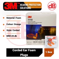{ BOX }3M 1110 Corded Foam Ear Plug NRR 29 DB (Box) -  (ear protection)
