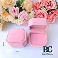 Handmade Pink Square Motif Engagement Wedding Ring Holder Contains 2 Rings Ringbox