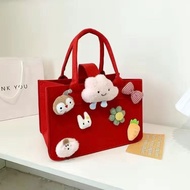 Cartoon Felt Mummy Bag Baby One Hundred Days Banquet Souvenir Cute Shopping Bag Felt Handbag 8.8