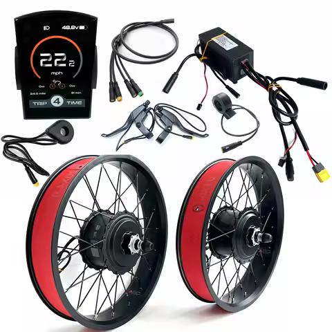 48V1000W Dual Motor Kit 2x500W Electric Fat Bike Hub Motor Double Drive Kit 2WD EBike Conversion Kit