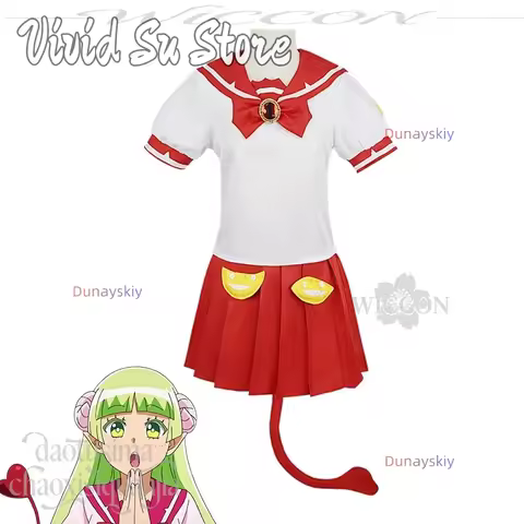 Anime Welcome To Demon School! Iruma-kun Cosplay Clara Valac аниме Kawaii JK Uniform Red Dress Furry