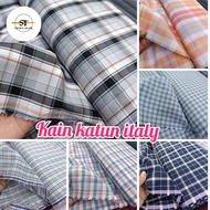 Kain katun yandet itali motif kotak kotak