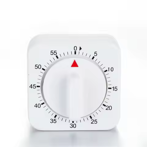 193B Square 60 Mechanical Kitchen Timer Chef Cooking Timer Clock with Loud Alarm No Batteries Requir