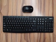 Logitech Keyboard + Mouse 無線  電腦鍵盤 老鼠 内可存放USB