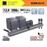 SonicGear 7.2.4ch StudioBar 9000 Soundbar with Dolby Atmos | 1280w | Home Theater | Wireless Subwoof