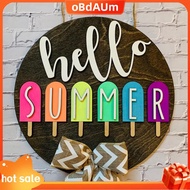 3D Seasonal Sign Hello Sign Seasonal Decor Summer Sign Farmhouse Round Welcome Door Sign for Hanging