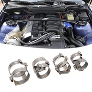 AC Hose Connector Clamp  4 Pcs Stainless Steel Pipe Joint Cinch Rings Crimp Pinch Fitting for R134 G