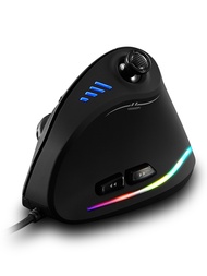 C-18 เมาส์สําหรับเล่นเกมแนวตั้ง 10000 DPI 11 ปุ่ม USB แบบมีสาย RGB Optical REMOTE Mouse Gamer เม้าส์