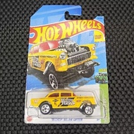 HW HOTWHEELS 55 CHEVY BEL AIR GASSER YELLOW TRI FIVE TERROR GASSERHW