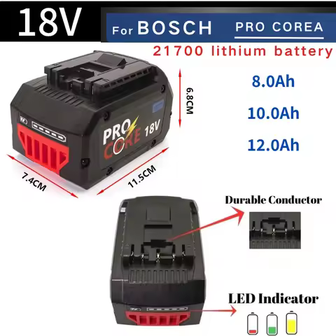 For Bosch Tools New 21700 High-power Battery 18V Full Range, 4.0Ah, 8.0Ah，12.0Ah Li-Ion Battery