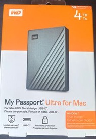 全新 Western Digital My Passport Ultra for Mac HDD 4TB 移動硬盤