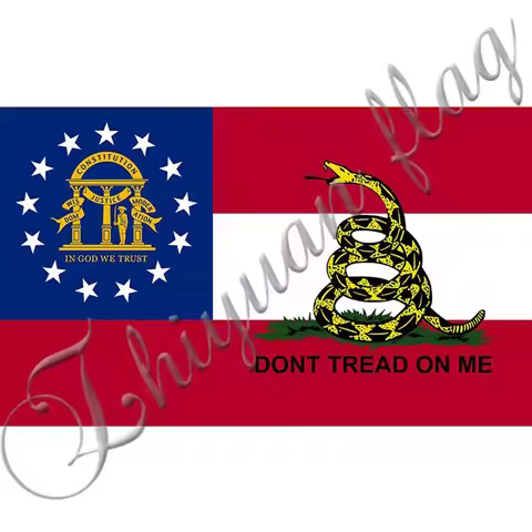 2X3FT Custom Georgia STATE WITH DONT TREAT ON ME flag 90X150 cm BANNER 100D Polyester flag