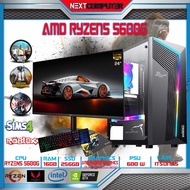 ครบชุด RYZEN5 5600G l MONITOR 24" I RAM 16G l Radeon ™ Graphics l SSD 256G l PSU 600W เล่นเกมส์ไม่ต้