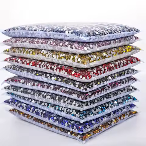 Large package 14400 pieces flat-back AB crystal non-heat-melt rhinestones shiny crystals SS3-SS20 fo