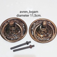 ANTIQUE GEBYOK HOUSE DOOR HANDLE diameter 11.5cm.- antique, 11.5cm.