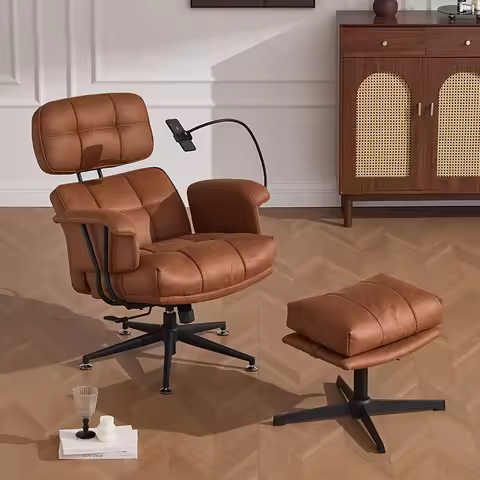 Boss Chair Eames Recliner Single Sofa Italian Style Leisure Chair Genuine Leather Minimalist Compute