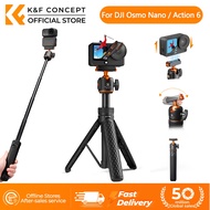 K&F CONCEPT MS64 Mini Selfie Stick Tripod 2in1 for DJI Action 6 / Osmo Nano 65CM Ball Head Rotatable