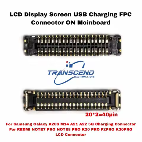 10/50pcs LCD Display Screen USB Charging FPC Connector 40pin For Samsung Galaxy A20S M14 A21 A22 RED