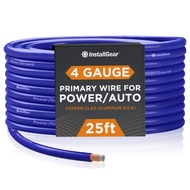 InstallGear 4 Gauge Wire (25ft) Copper Clad Aluminum CAA - Primary Automotive Wire, Car Amplifier Po