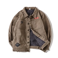 Denim Jacket Wear-Resistant Dirt-Resistant Labor Insurance Winter Construction Site Workwear Men's F