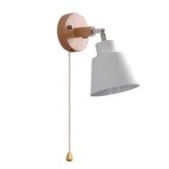 Z7yunhaoSK-Nordic Wooden Wall Lamp Bedside Wall Lamp Sconce Wall Light for Bedroom Corridor with Zip