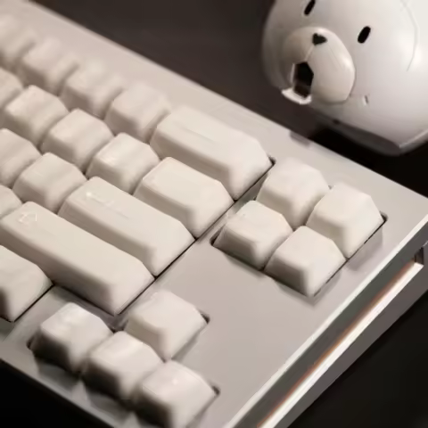 ECHOME White Marble Theme Keycap Set PBT Dye-sublimation Translucent Keyboard Cap Cherry Profile Key