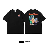 Summer Cute Cartoon Black Short Sleeved T-Shirt for Women