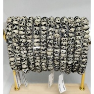 Crystal 🔮 wheel Dalmatian Jasper Natural Gelang Roda Bracelet