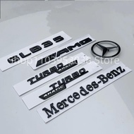 3D ABS Black Logo GLB35 Letters Turbo 4matic Emblem AMG Badge For Mercedes Benz GLB35 AMG X247 Car R