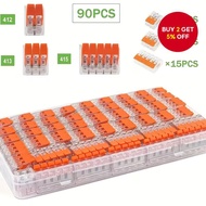 Wire Connector Assortment 90pcs Splicing Kit 2/3/5 Port for 28-14 AWG