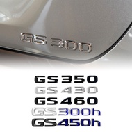 For Car Trunk Logo Badge Sticker 3D Chrome Glossy Black ABS Letters GS200t GS250 GS300 GS400 GS460 G